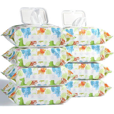 Feuchttücher, 80 Stück, weiche, nicht gewebte Babytücher mit Deckel für Babys