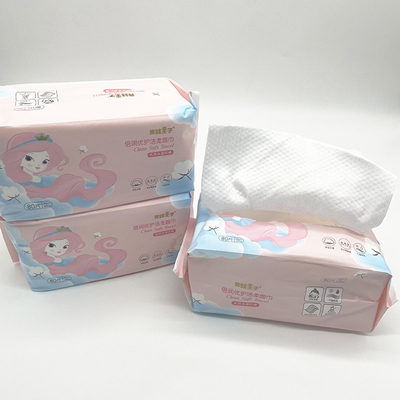 Kosmetik-Baumwolltuch-Wegwerfhandtuch-Make-uptrockenes Abwischen 100% 80pcs