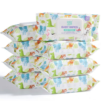 Baby-organische ultra weich Wegwerffeuchtpflegetücher alkoholfreies kundengebundenes Soem