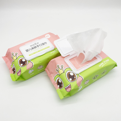 Nichtgewebtes Baby Spunlaced wischt 80 PC-biologisch abbaubares organisches Wasser-Reinigungsabwischen ab