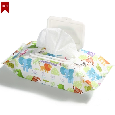 Baby-Abwischen natürliches organisches empfindliches nass Gewebe-Abwischen Flushable 80pcs