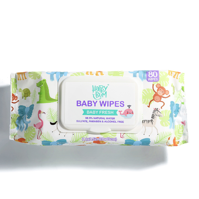 Baby-Abwischen natürliches organisches empfindliches nass Gewebe-Abwischen Flushable 80pcs