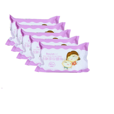 Wegwerfwasser-Feuchtpflegetücher kleiner verpackender reiner Satz 80pcs Spunlace