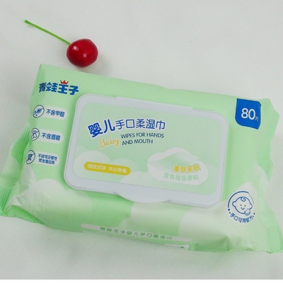 Reines Wasser-organisches biologisch abbaubares Wegwerfabwischen 80PCS Soems für Baby-Hautpflege