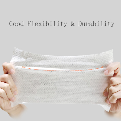Baby-Feuchtpflegetuch-Polyester Großhandelspreis Spunlace prägte dickflüssiges Material des nichtgewebten Gewebefeuchtpflegetuchhersteller