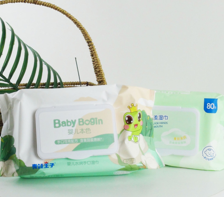 Kundenspezifisches Baby-Abwischen-freies Beispielwasser wischt organische Baby-Feuchtpflegetücher ab