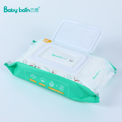 80pc pro Tasche natürliches Gewebe-die kundenspezifischen nichtgewebten Baby-Feuchtpflegetücher biologisch abbaubar ultra weich