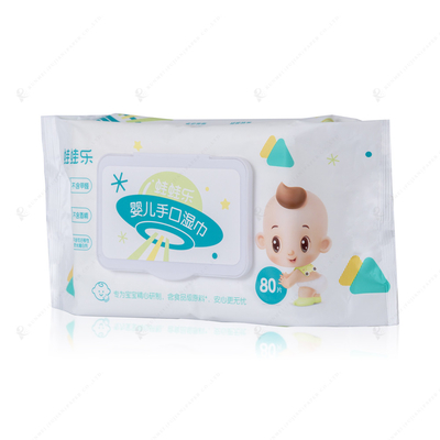 80pc pro Tasche natürliches Gewebe-die kundenspezifischen nichtgewebten Baby-Feuchtpflegetücher biologisch abbaubar ultra weich