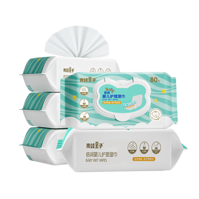 Organische 80 PCS-Baby-reines Wasser-Wegwerfreinigungsbaby-Gewebe-Feuchtpflegetücher